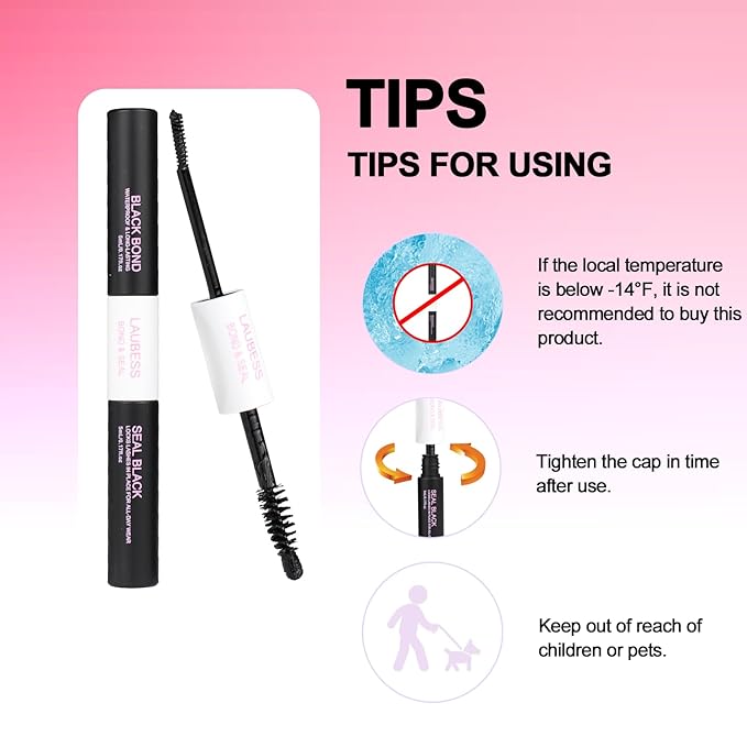 Lash Bond and Seal Waterproof LAUBESS Lash Glue for Eyelash Clusters 2 in 1 Lash Cluster Glue Adhesive Eyelash Glue Home Use Strong Hold 72H 10ml