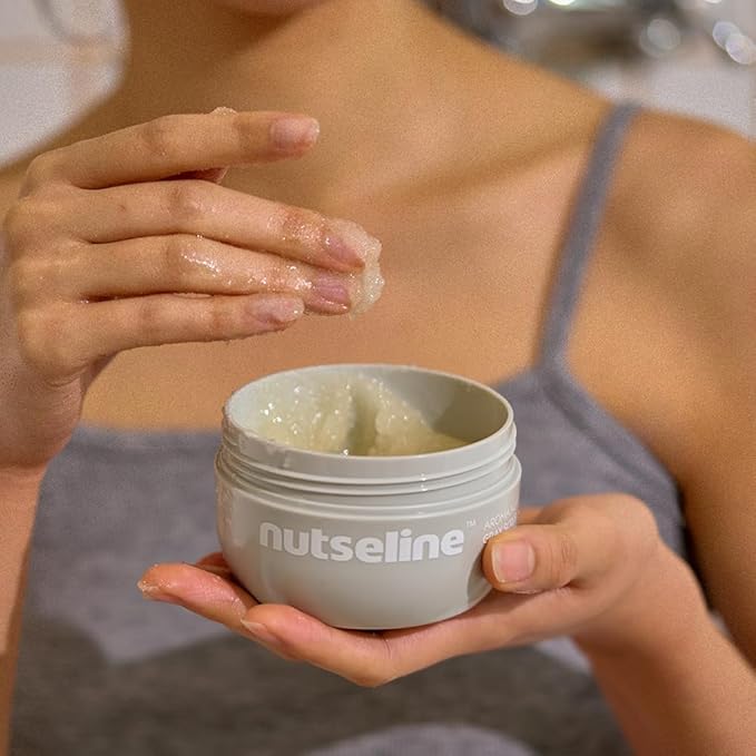 Nutseline Aroma Nut Gray Scrub 200ml Korean Skin Care – Exfoliating & Moisturizing Body Scrub, Removes Dead Skin Cells, Smooths & Nourishes, Aromatherapy Blend, Contains 17 amino acids