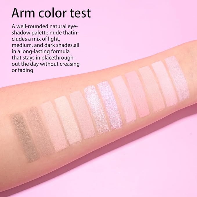AMY'S DIARY Pink, Nude, and Shimmer Eyeshadow Eye shadow Makeup, 12 Colors Shiny Sparkle Shimmer Glitter Eyeshadow Waterproof Pallete Eye Make Up (12-03)