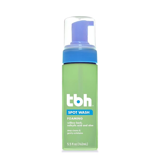TBH Kids Spot Foam Face Wash – Gentle Daily Cleanser for Preteens & Teens – Salicylic Acid & Willow Bark for Oily & Sensitive Skin – Sulfate & Paraben-Free – 5.5 oz