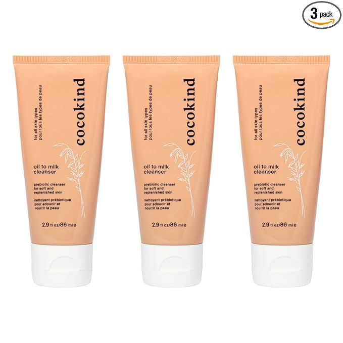 Cocokind Oil to Milk Face Wash, Based Cleanser and Makeup Remover - Cleansing, Cleansing Milk and Cream Cleanser for Face, 3 Pack