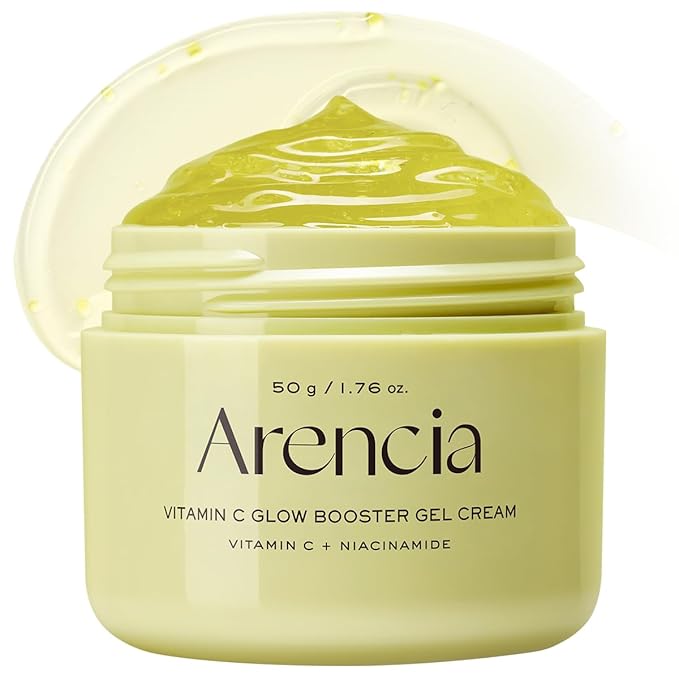 Arencai Vitamin C Booster Gel Cream with Niacinamide & Glutathione & Ceramide, Hydrating Gel Moisturizer, Supports Even-Looking Skin Tone & Smooth Texture, 50 g (1.76 oz)