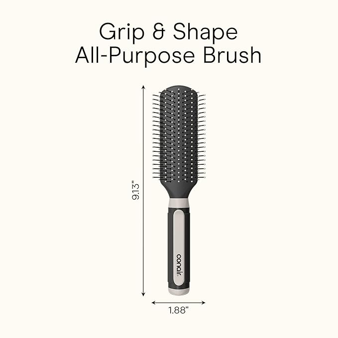 Conair Salon Results Detangling Hairbrush Set, 3-Pack Brushes for Men and Women, All Hair Types and Lengths with Nylon Bristles