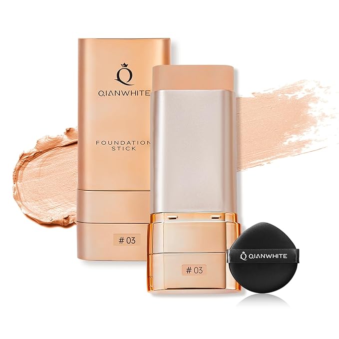 Korean Foundation Stick for Mature Skin, Waterproof Natural Nude Full Coverage Foundation Makeup Concealer, Double Head Foundations Make Up Sticks with Brush for All Skin (#03 LIGHT SAND)