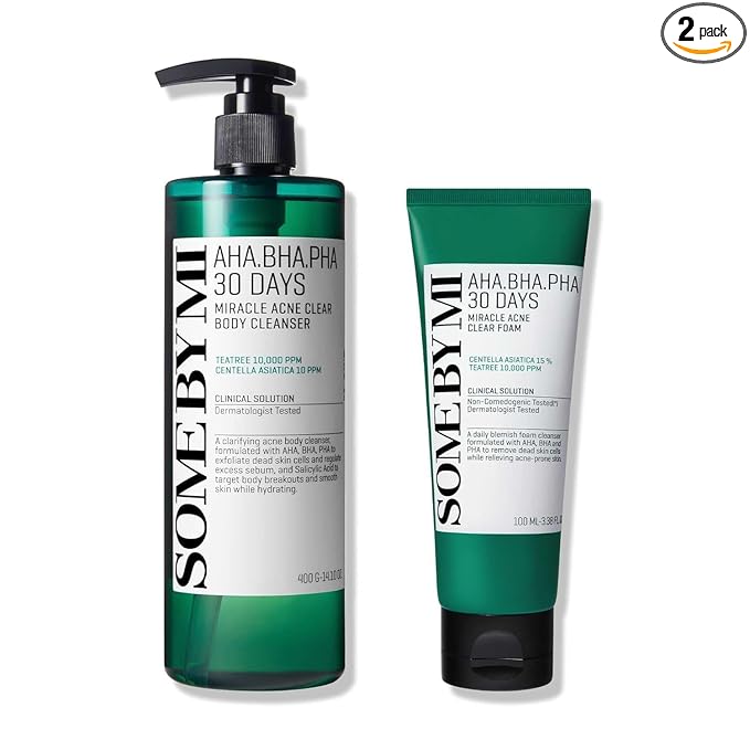 SOME BY MI AHA BHA PHA 30 Days Miracle Acne Clear Body Cleanser & Miracle Acne Clear Foam