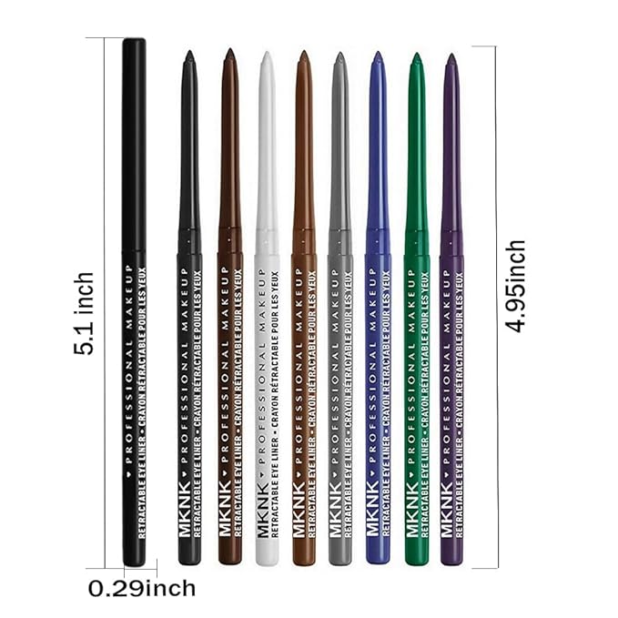 4Pcs Retractable Creamy Eyeliner & Eyeshadow Sticks for Women, Black White Brown Blue Purple Green Gray Colors, Ultra Pigmented Eye Pencils, Matte Satin Finish,Vegan (4 Pcs: 05# Light Brown)
