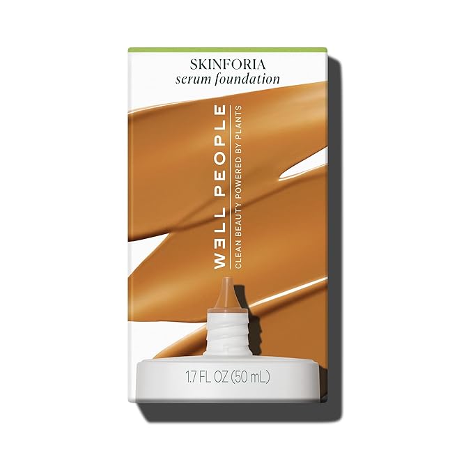 Well People Skinforia Serum Foundation, Lightweight Tinted Formula Hydrates, Smooths, and Evens Skin Tone with Birch Sap and Mushroom Complex, Long-Lasting, Natural Finish, 36 Tan Warm