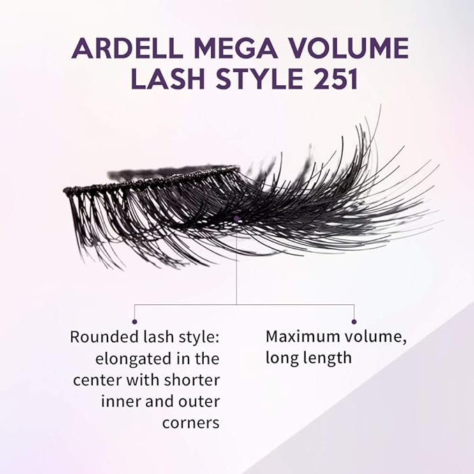 Ardell Mega Volume Lash 251 Multi-Layered False Lashes with Curl Technology, 4 Pairs
