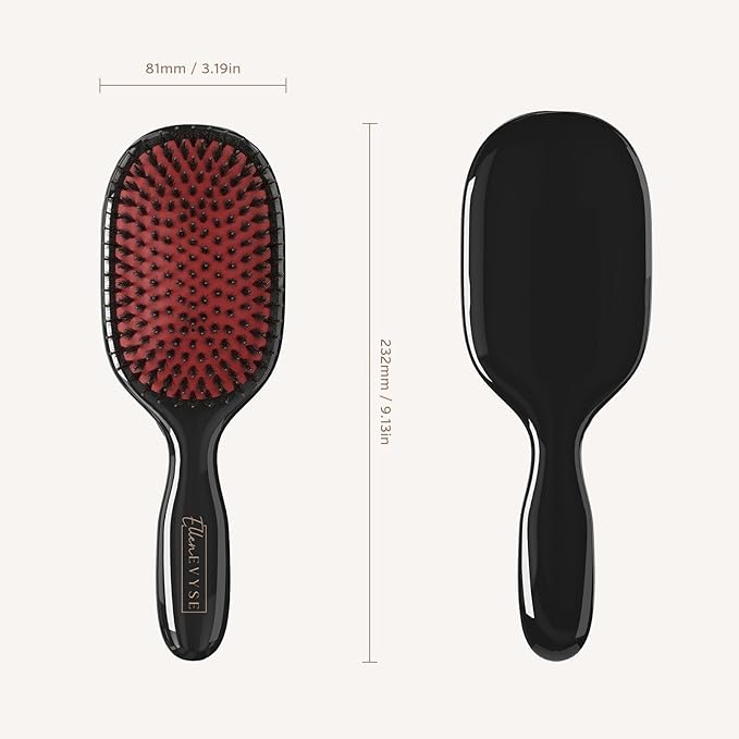 Boar Bristle Hair Brush, Nylon Pins and Soft Boar Bristles for Smoothing, Detangling, Reducing Breakage and Enhancing Shine, Hairbrush for Women,Men