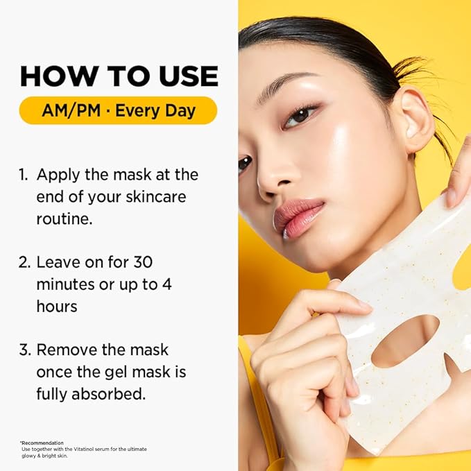 Primera PRMR Vitatinol Serum Gel Mask | Overnight Melting Masks, for Collagen Synthesis with Vitamin C & Retinol, Immediate Pore Tightening, Firming and Hydrating 34g x 4EA