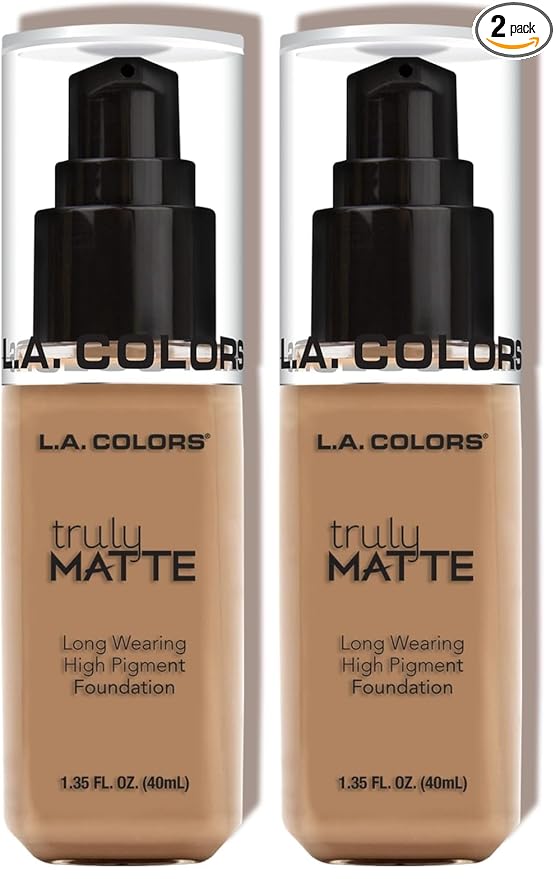L.A. COLORS Truly Matte Foundation, Sand, 1 Ounce (CLM356) (Pack of 2)