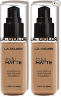 L.A. COLORS Truly Matte Foundation, Sand, 1 Ounce (CLM356) (Pack of 2)