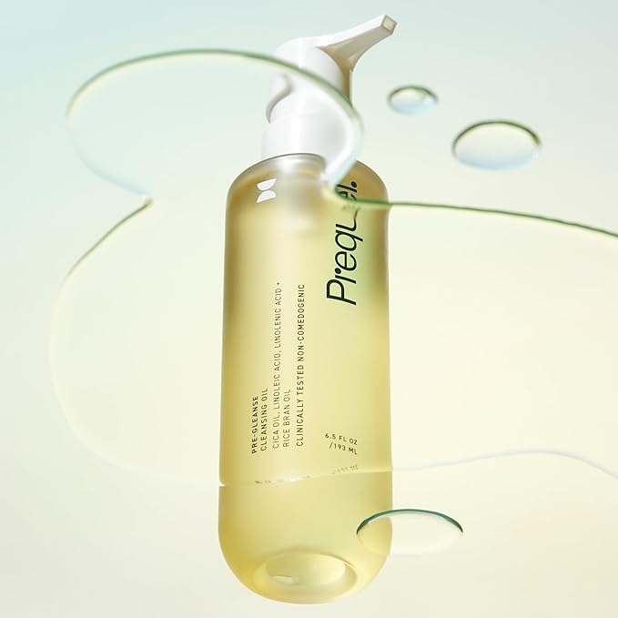 Prequel Skin Pre-Gleanse Oil Cleanser for Face. Double Cleansing Oil Skincare for Women with Cica and more. Non-Comedogenic Makeup Remover. Unscented Gentle Formula For All Skin Types. 6.5oz