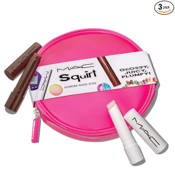 MAC Cosmetics Limited Edition Amped Squirt Plumping Gloss Stick Set - Lower Cut (Sheer Brown) and Clear