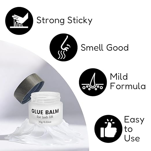 Libeauty Lash Lift Balm Glue Strong Sticky Lash Lift Adhesive Latest Gentle Formula Eyelash & Eyebrow Perm Glue Balm Brow Lamination Gel 10G/0.35OZ