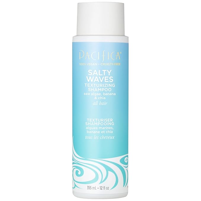 Pacifica Salty Waves Texturizing Shampoo - Beachy Textured, Messy Look, Hair Styles - Moisturizing Hair Care w/Vitamin B & E - Banana Scent Clean Beauty Vegan & Cruelty-Free Dermatologist Tested