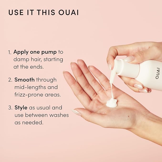 OUAI Anti Frizz Cream - Moisturizing Hair Cream with Frizz Control & Heat Protection - Provides Lasting Hydration with Jackfruit & Beetroot Extract - Paraben, Phthalate & Sulfate Free (6 oz)