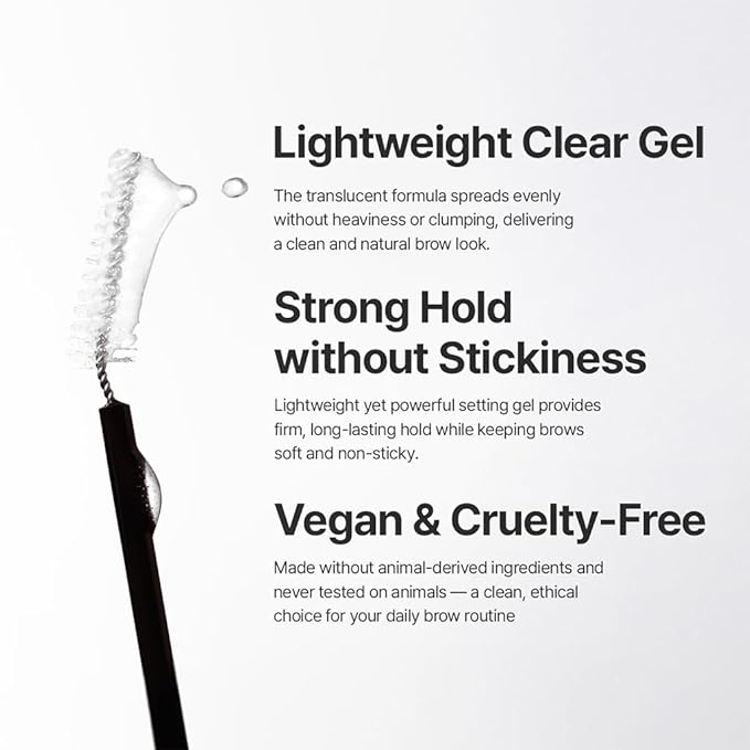 Espoir Laminating Eyebrow Clear Gel, Easy Shaping with Uniquely Designed Applicator, Long-Lasting & Smudge-Free, Non-Sticky and Lightweight Formula, Natural Look, Vegan, Festival Essentials, 0.1 fl oz