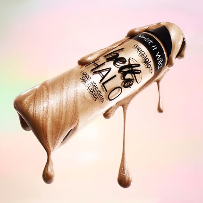 wet n wild MegaGlo Hello Halo Liquid Highlighter Makeup, Shimmer, Gold Guilded Glow