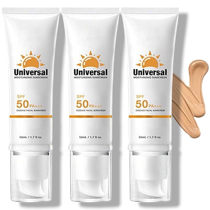 Tinted Sunscreen SPF 50 Broad Spectrum - Face Sunscreen with Titanium Dioxide, No White Cast & Oil-Free Formula, Non-Sticky Hydrating Sun Protection for All Skin Types, Travel Size 1.7oz (3)