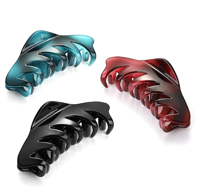 Premium Hair Claw Clips For Thick Hair, Strong Holding Power Claw Hair Clamps Delicate Hair Grip for Women and Girls (Type D)
