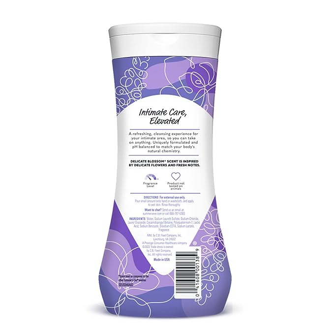 Summer's Eve Feminine Wash, Delicate Blossom, Daily pH-Balanced Body Wash for Women, Feminine Care to Remove Vaginal Odor, Gynecologist Tested, 15 Fl Oz (Pack of 2)