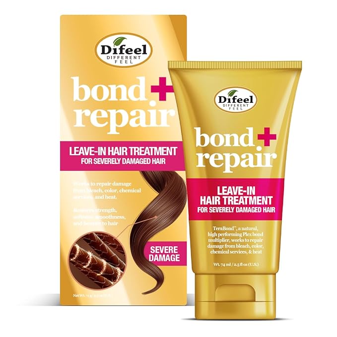 Difeel Bond & Repair Leave in Hair Treatment for Severely Damaged Hair 2.5 oz. - Deep Bond Hair Treatment, Bond Rebuilder for Hair Repair