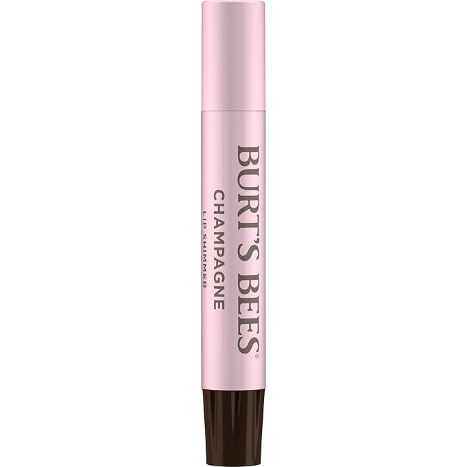 Burt's Bees Shimmer Lip Tint Set, Mothers Day Gifts, Tinted Lip Balm Stick, Moisturizing for All Day Hydration with Natural Origin Glowy Pigmented Finish & Buildable Color, Champagne (4-Pack)