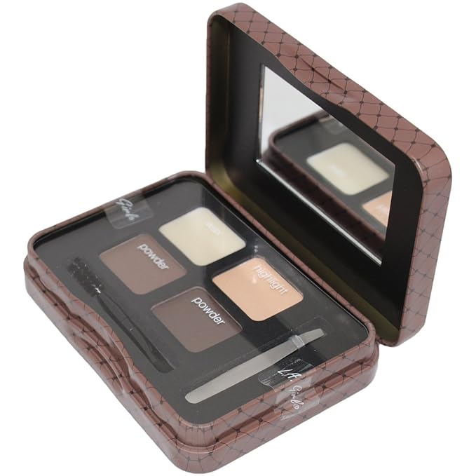L.A. Girl Inspiring Brow Kit, Dark and Defined (Dark), Brow Wax 0.035 oz., Brow Powder 0.15 oz., Includes Tweezers and Dual Ended Brush with Spoolie