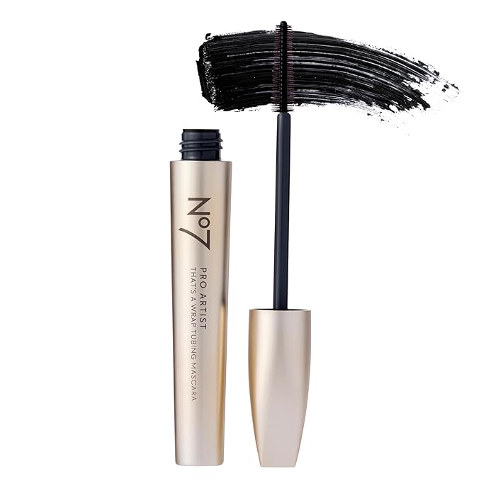 No7 Pro Artist That's a Wrap Tubing Mascara - Buildable & Lengthening Mascara for a High-Impact Finish - Volumizing Tube Mascara to Keep Lashes in Place All Day - Black (0.28 fl oz)