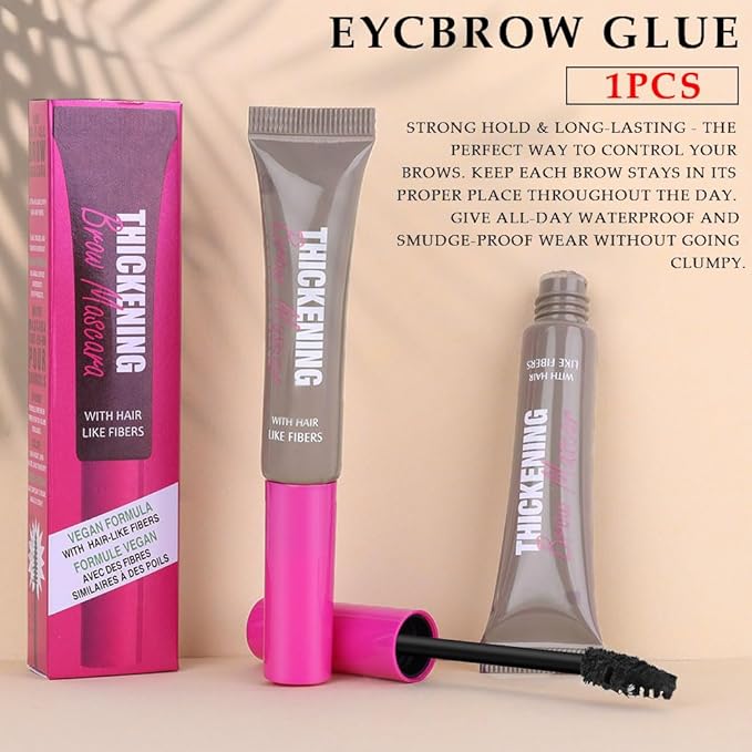 Tinted Thickening Brow Mascara,Tinted Eyebrow Gel, Waterproof, Transfer-proof, Brush to Fill in Eyebrows and Cover Gray Hairs - Cruelty Free (1pc 02 Cool Blonde)