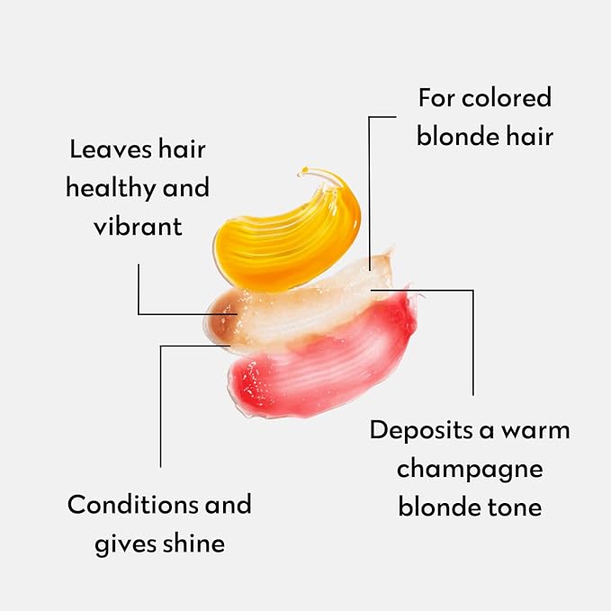 FOUR REASONS Color Mask, Champagne Blonde (27 Colors) – Hair Gloss & Color Depositing Conditioner – Semi Permanent Hair Toner for Color-Treated Hair Color For Women – Vegan & Cruelty-Free – 6.76 fl oz
