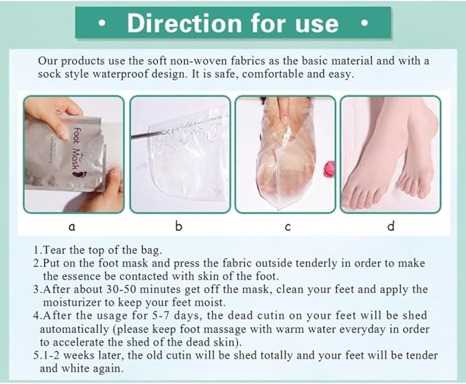 HODAF Foot Peel Mask 2 Pack Peeling Foot Mask - Repairs Heels & Removes Dry Dead Skin Baby Soft Feet - Men Women Exfoliating Foot Peel Mask for Dry Cracked Feet Callous Remover (Lavender)