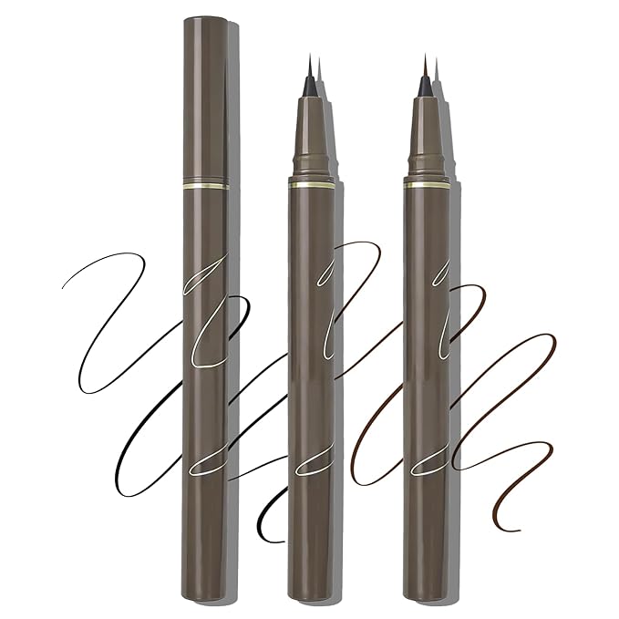 Ultra Fine Liquid Eyeliner Pencils- Slim Felt Tip for Precise Eye Lines, Waterproof, Smudge Proof & Quick-Drying, Winged Liner and Inner Corner. Long Lasting All Day Makeup, Smooth & Lightweight.