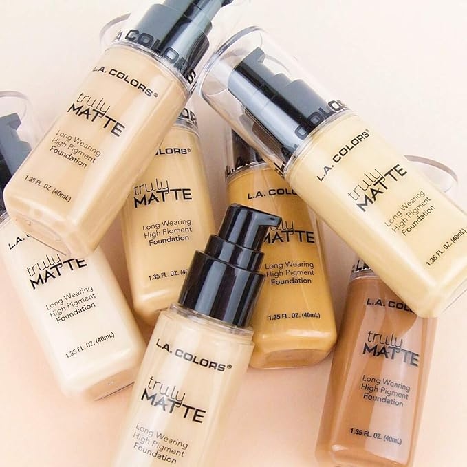 L.A. COLORS Truly Matte Foundation, Medium Beige | 1.35 Fl. Oz. | Pack of 2