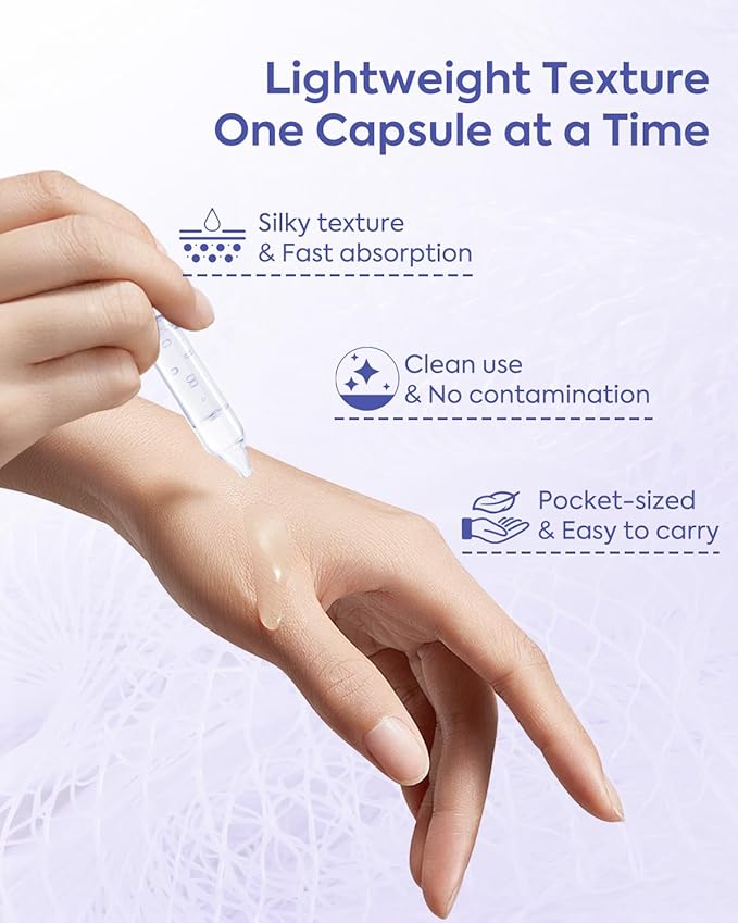 KOMFYMED Hydrating Serum Ampoules with Sodium Hyaluronate & Algae Extract, Deep Moisture & Barrier Repair, Single-Use Skincare Serum for Dry & Sensitive Skin (1.5ml / 0.05 fl.oz × 30)