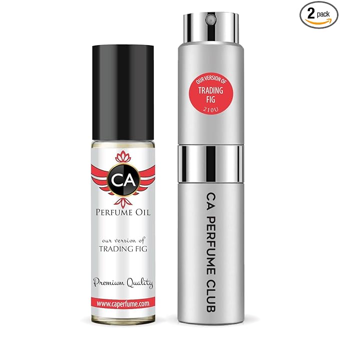 CA Perfume Duo Impression of Trading Fig For Women And Men Perfume Layering Set Long Lasting Travel Size EDP + Body Oil Roll-On Bottle 0.27 Fl Oz+0.33 Fl Oz