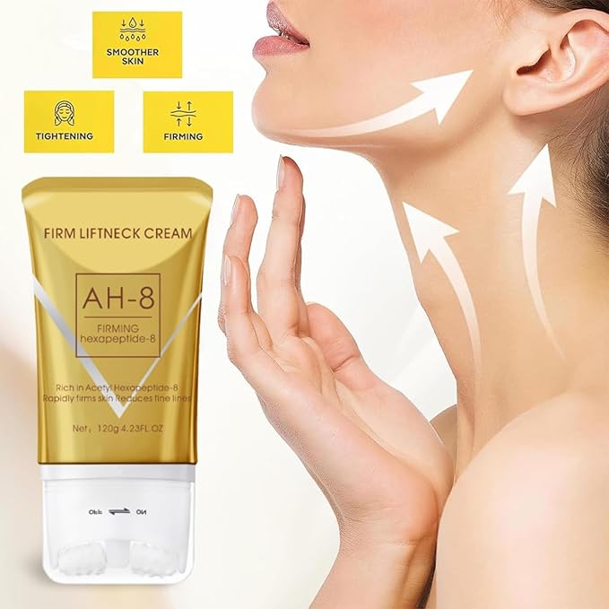 AH-8 Firming Neck Cream & Electric Massage Eye Cream Bundle, Revitalizing Smooth of Eye Fine Lines, Eye & Neck Treatment, Lift Crepey Anti-Wrinkle, Deep Hydration Skincare Skin Moisturizer