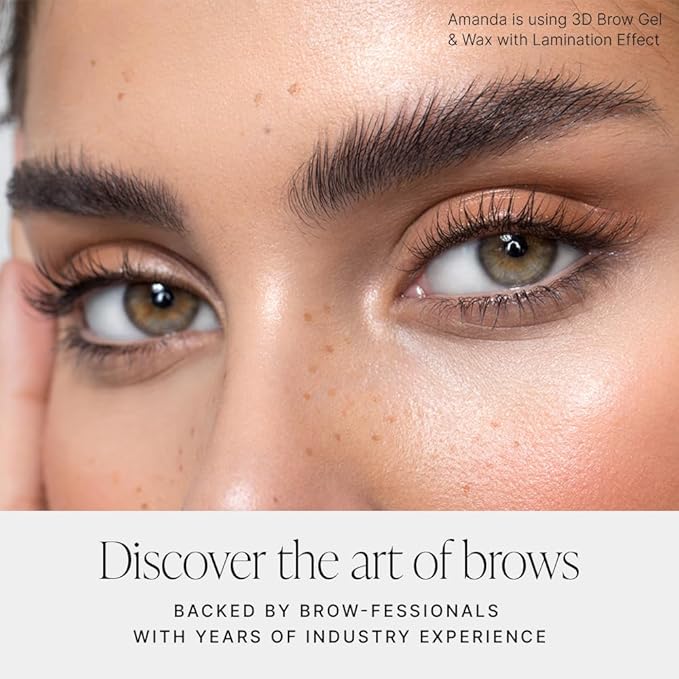 3D Brow Gel & Wax with Lamination Effect, 2-In-1 Hybrid Formula - From Soft, Natural Brows to Fluffy, Feather Brows - Vegan, Cruelty-free, Long Lasting, Water-resistant