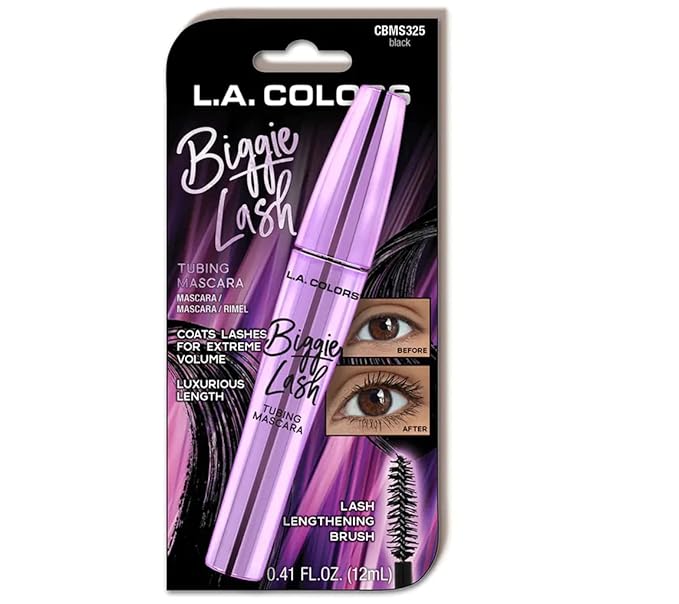L.A. COLORS Biggie Lash Tubing Mascara, Black - Carded CBMS325