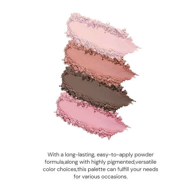 Flower Knows Swan Ballet Six-Color Makeup Palette,Soft Pink Face Makeup Palette with 4 Matte + 2 Shimmer Shades,Blendable Smooth Cute Make Up,0.23 Oz(03 Pink Swan)