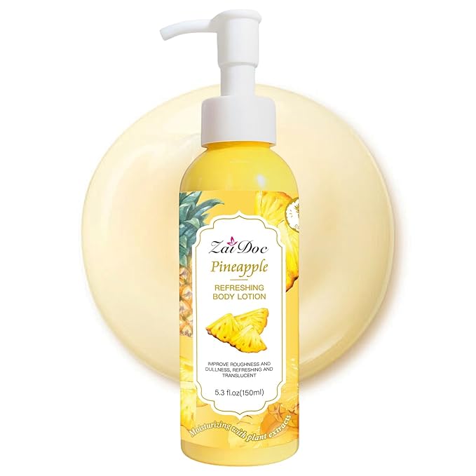 Body Lotion, 24hr Moisturizing & Deep Hydration, Absorbs Instantly Moisturizer for All Skin Types, 5.3 fl oz (1 Pack, Pineapple)