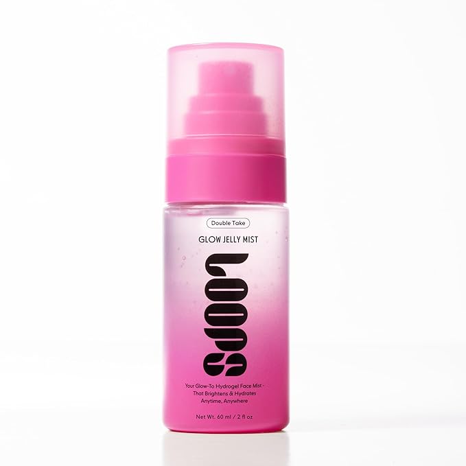 LOOPS Beauty Double Take Korean Jelly Mist – Radiance-Boosting Facial Spray with Sunflower Seed Oil and Hyalurosmooth – Hydrating & Pore-Refining Micro-Gel Mist for a Dewy Glow – 1.7 fl oz