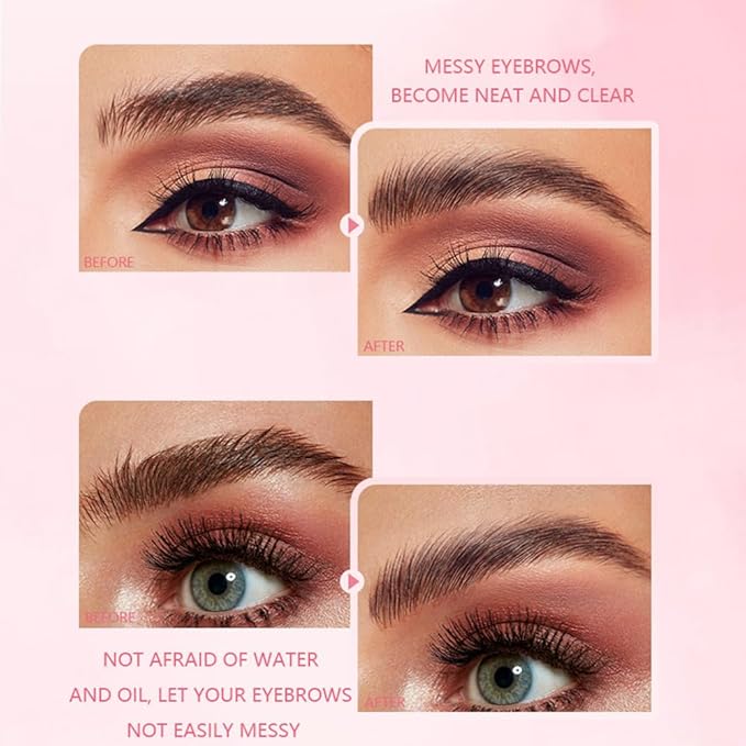 Clear Eyebrow Gel Eyebrow Fixer with Brow Comb, Long Lasting 3D Brow Wax Eyebrow Shaping Makeup, 1 Piece