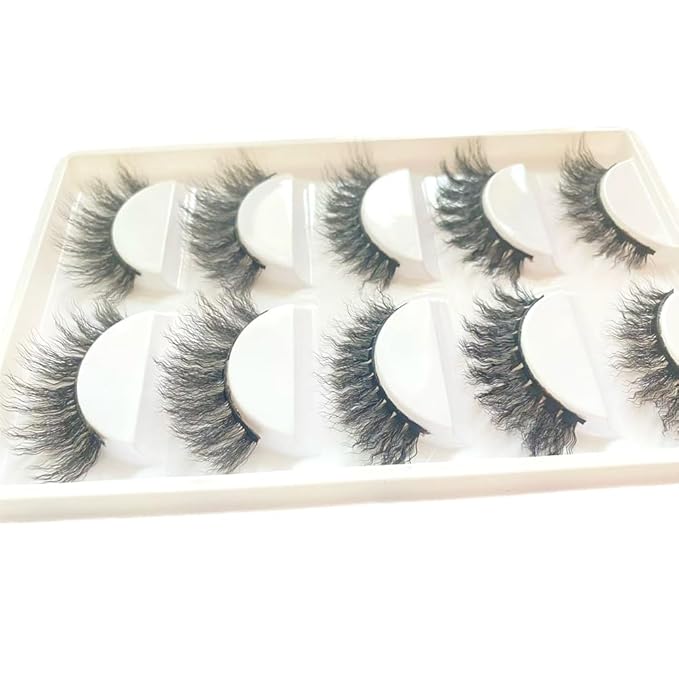 Sunniess 3D False Eyelashes,Faux Mink Eyelashes,Soft Fluffy Wispy Lashes Volume Dramatic Unique Eyelashes,Makeup False Eyelashes for Daily