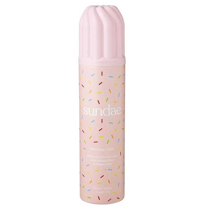 sundae Whipped Shower Foam Birthday Cake Foaming Body Wash 8.9 fl oz, 265ml with Kakadu Plum & Finger Lime