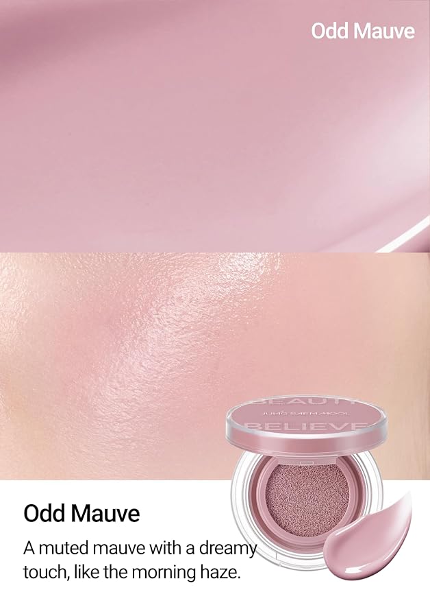 JUNG SAEM MOOL Artist Cushion Blush | Easy to Blend with Puff, Buildable Liquid Blush for Cheeks with a Natural & Dewy Finish, Korean Makeup (Dewy | Odd Mauve)