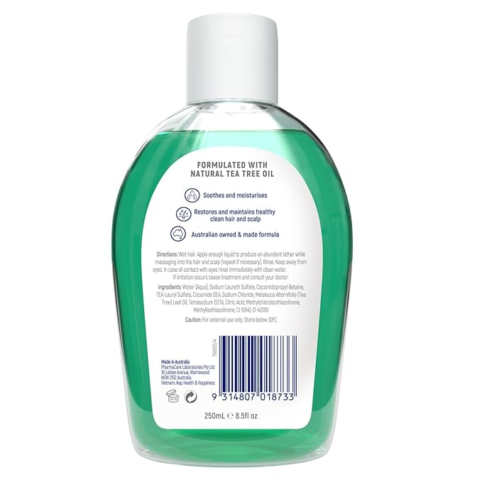 Redwin Tea Tree Shampoo 250ml Hair revitaliser for healthy looking hair for sensitive skin import from Australia