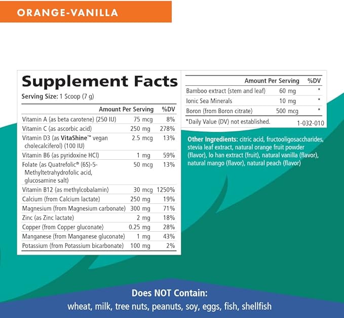 Ionic Fizz Calcium Plus by Pure Essence - Perfect Calcium/Magnesium Ratio with Vitamin A, B, C, D and Potassium Strong Bones - Orange Vanilla - 14.82 oz