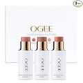 Ogee Face Stick Trio - Golden Contour Stick Makeup Collection - Certified Organic Bronzer, Blush Stick, and Highlighter Stick for a Flawless Look